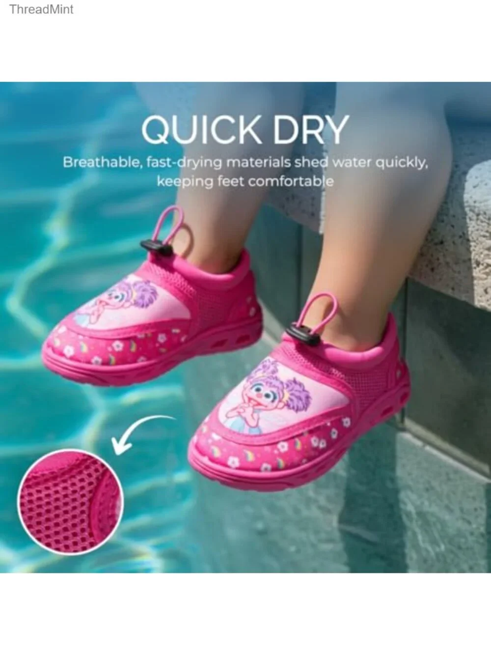 Kids Water Shoes Slip On Quick Dry Bungee Aqua Socks